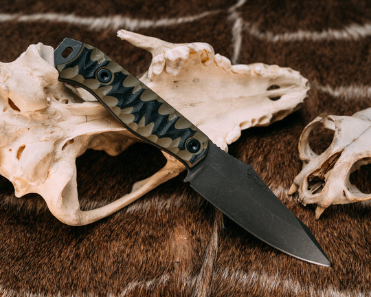 Field Knife- OD Green and Black G10, Allen Bolts, Chaos Grip