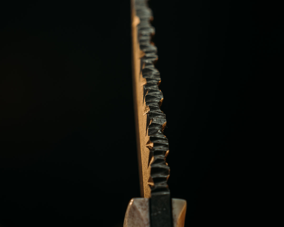Crow Pre-Jay- Elk Antler, Giant Irish Elk, Patriot Mosaic Pins, Brass Lanyard Pin, Textured Grip