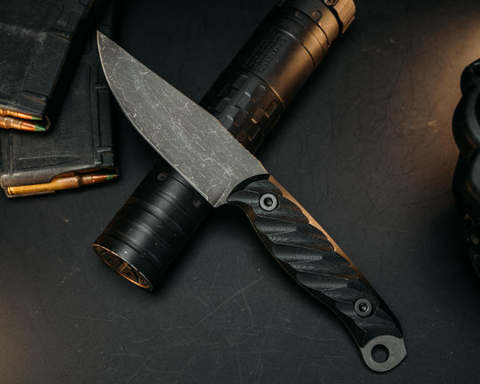 Crow Jr - Black G10, Allen Bolts, Iron Grip