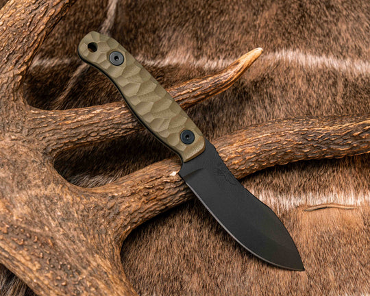 Skinner Jr- OD Green G10, Armor Black Cerakote, Allen Bolts, Textured Grip