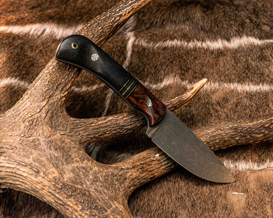 Cavner- Desert Ironwood, Black G10, Brass and Coyote G10 Split, Ancient Bog Oak, Mosaic Pins, Brass Lanyard Pin, Textured Grip