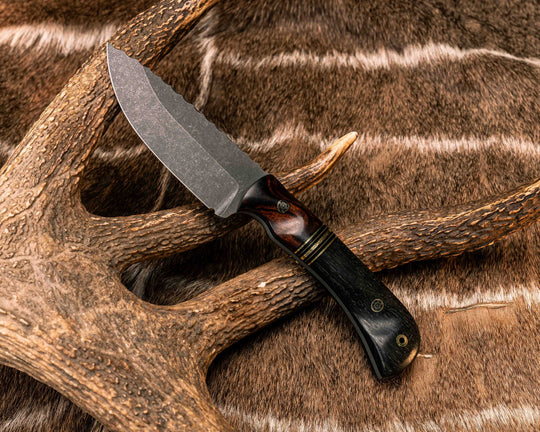 Cavner- Desert Ironwood, Black G10, Brass and Coyote G10 Split, Ancient Bog Oak, Mosaic Pins, Brass Lanyard Pin, Textured Grip