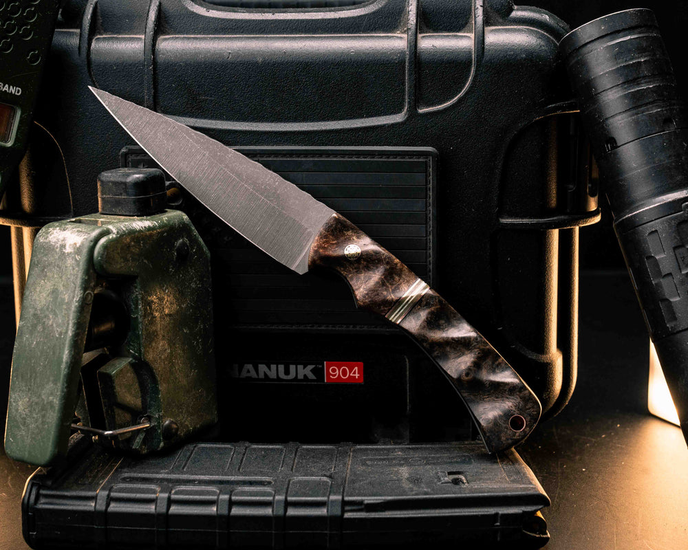 Prometheus- Chechen Caribbean Rosewood, Black G10, Copper, OD Green G10, White G10 and Brass Split, Mosaic Pin, Copper Lanyard Pin, Textured Grip