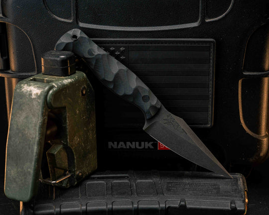 Gulo Gulo- Graphite G10, CF Pins, CF Lanyard Pin, Textured Grip