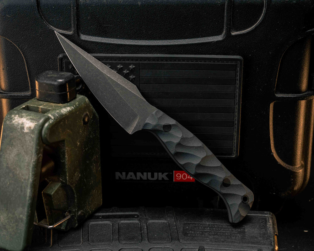 Gulo Gulo- Graphite G10, CF Pins, CF Lanyard Pin, Textured Grip