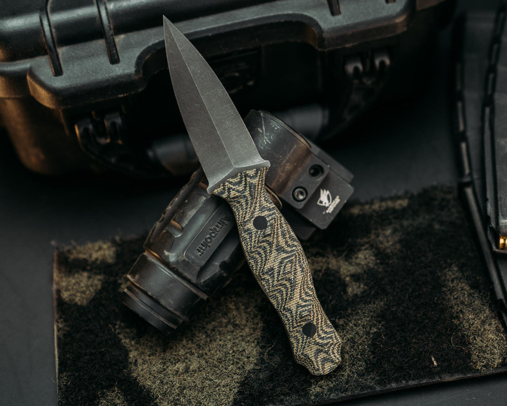 Pulse Checker - OD Green & Black Canvas Micarta, CF Pins, Chaos Grip.