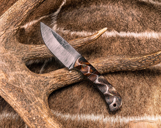 Cav Jr- Desert Ironwood, Black G10 and Copper Pin Striping, Desert Ironwood Split, Copper Dark Matter Carbon, Mosaic Pins, Copper Lanyard Pin, Textured Grip