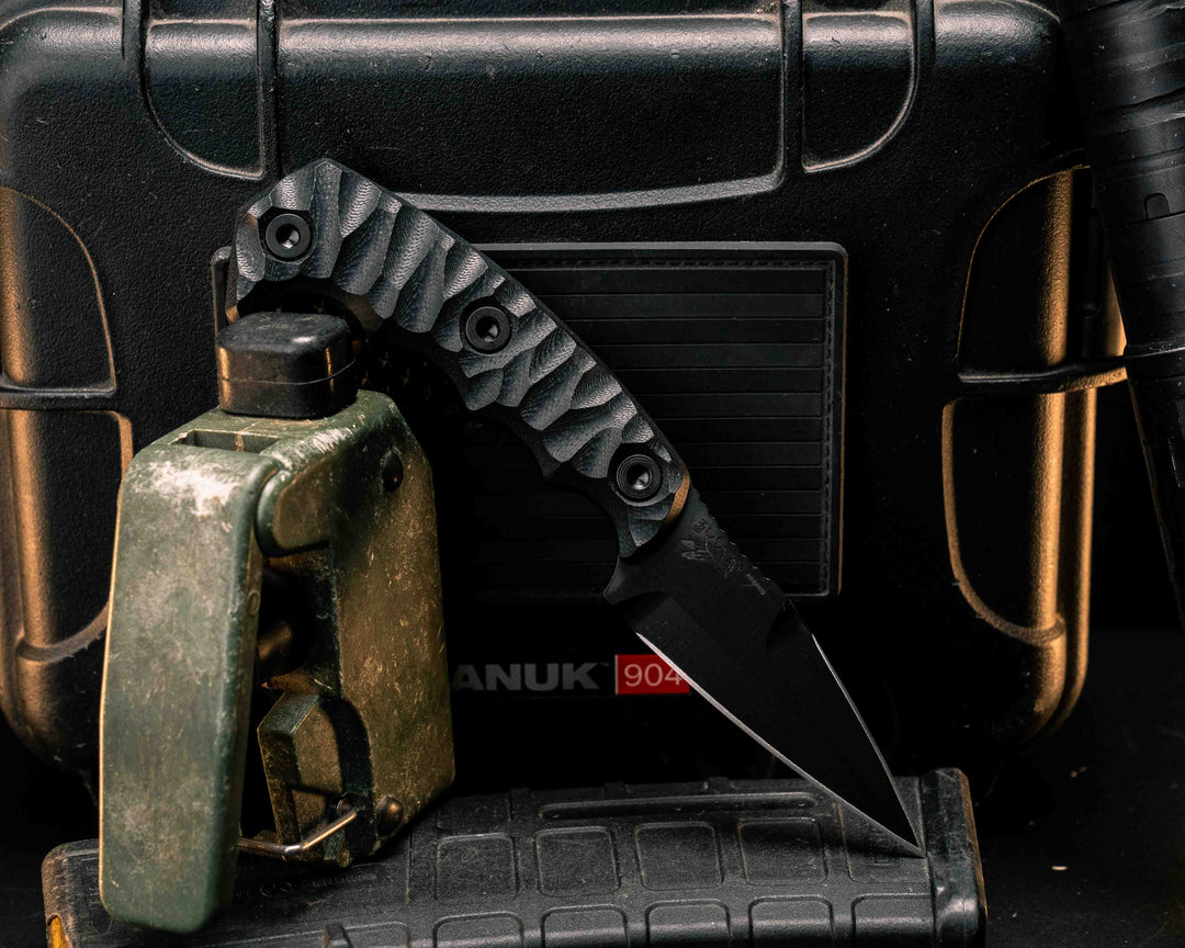 3" HUMINT - Black G10, Armor Black Cerakote, Allen Bolts, Textured Grip