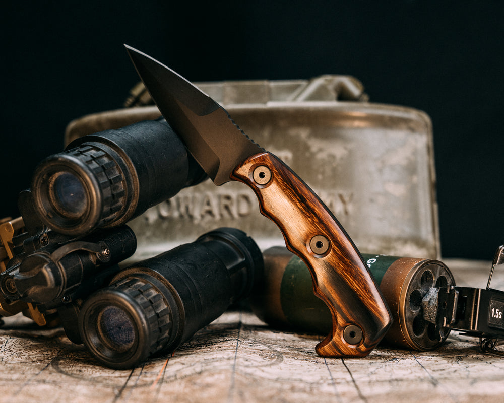 3" HUMINT- Desert Ironwood, Armor Black Cerakote, Allen Bolts, Smooth Grip