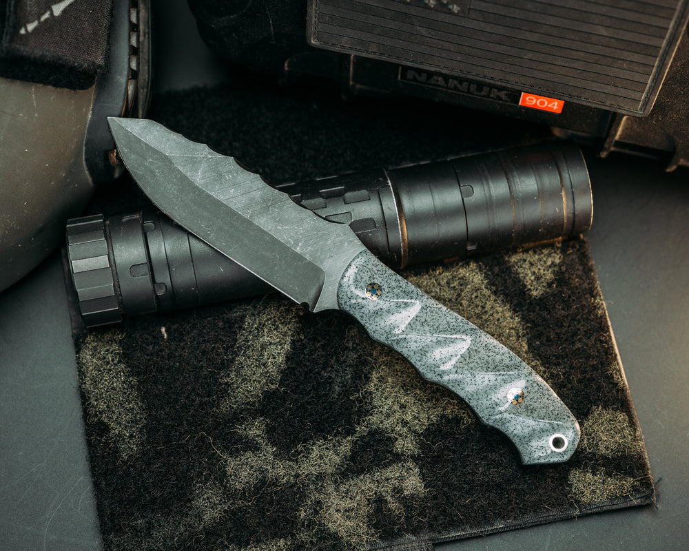 Disaster Jr- Grey Grip-Tec, Mosaic Pins, Aluminum Lanyard Pin, Grooved Grip