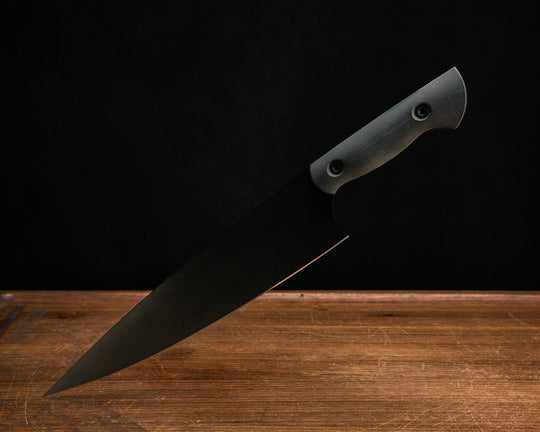 Chef Blade 10" - Black G10, Elite Black Cerakote, Allen Bolts, Smooth Grip