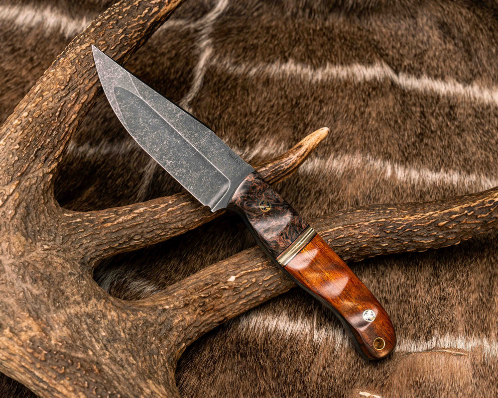 Crow Jr (Compound Grind)- Copper Dark Matter Carbon, Black G10, Copper, OD Green G10, White G10 and Brass Split, Desert Ironwood, Mosaic Pins, Brass Lanyard Pin, Textured Grip