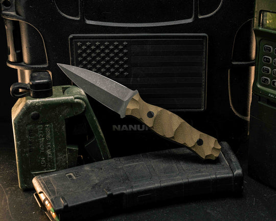 Pulse Checker- OD Green Canvas Micarta, CF Pins, Textured Grip