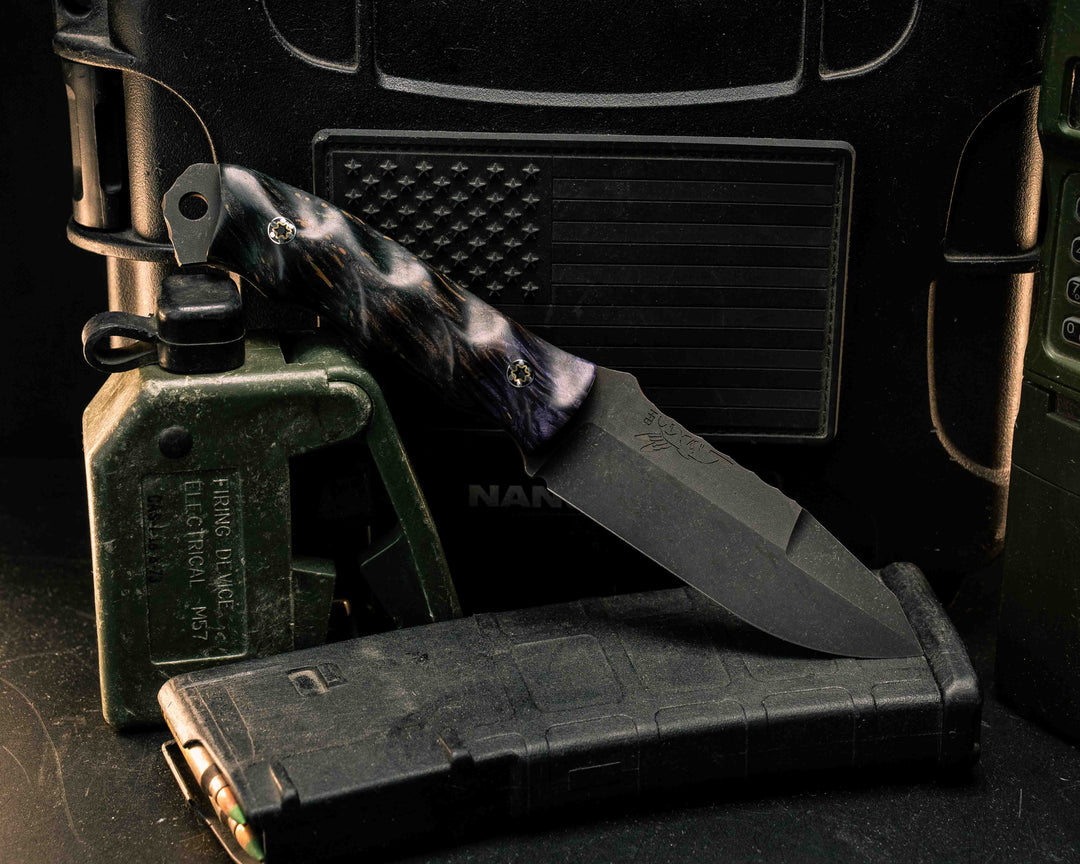 Disaster Jr Gen 3- Dyed Amboyna, Mosaic Pins, Textured Grip