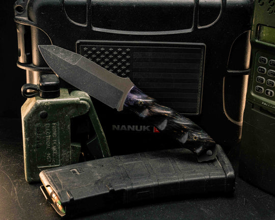 Disaster Jr Gen 3- Dyed Amboyna, Mosaic Pins, Textured Grip