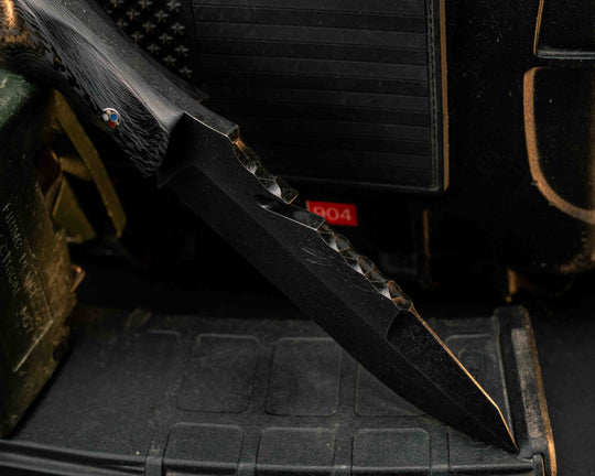 Notched Wire Cutter Breacher Gen 3- Carbon Fiber, Patriot Mosaic Pins, Textured Grip