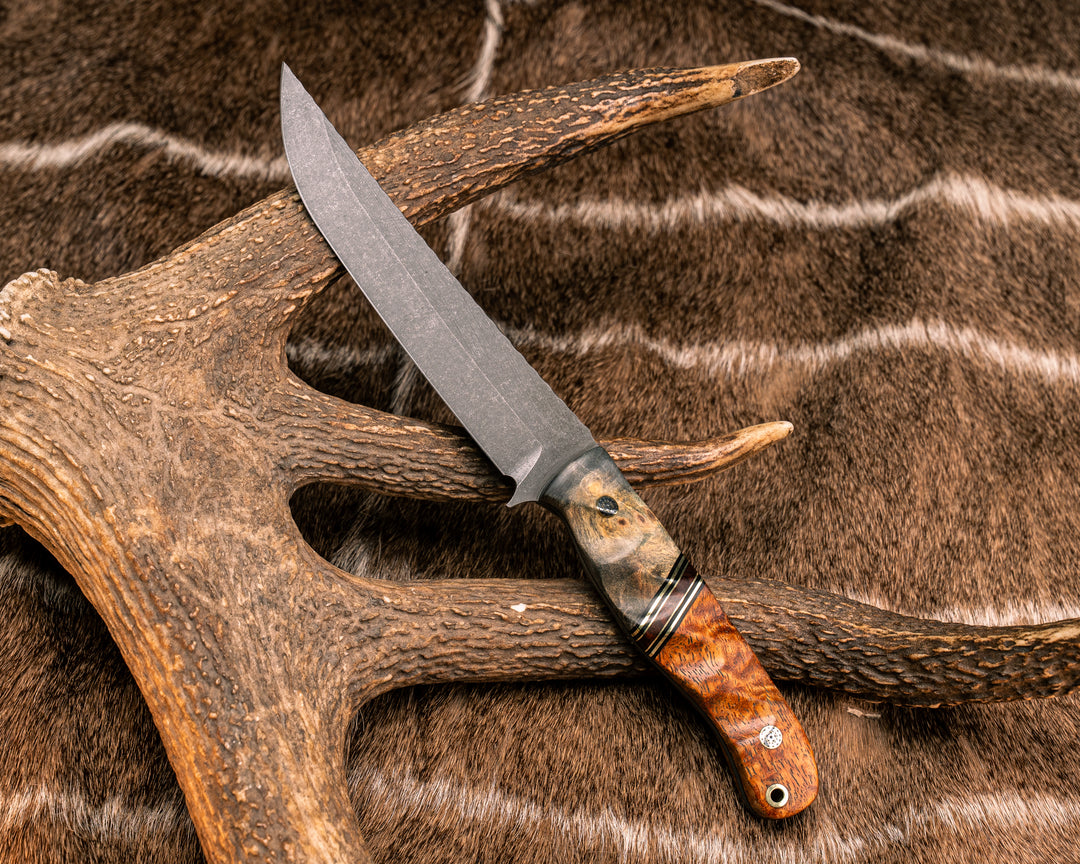 Crow Breakdown- Buckeye, Black G10, Brass and Snakewood Split, Afzelia, Mosaic Pins, Brass Lanyard Pin, Textured Grip