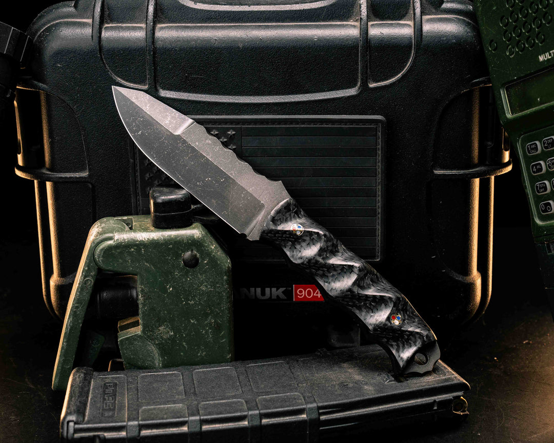 Disaster Jr Gen 3- Carbon, Patriot Mosaic Pins, Textured Grip