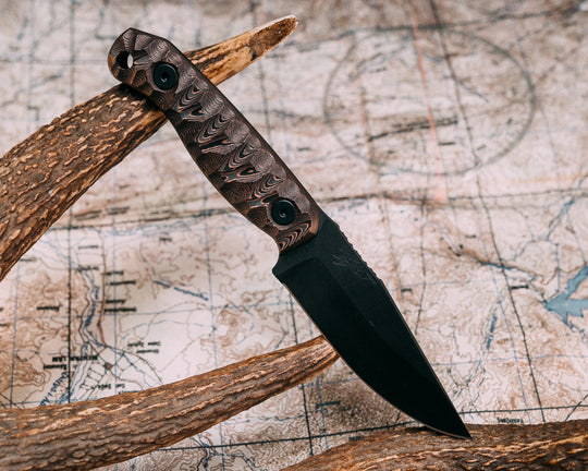 Feather Light - Copper Camo CF, Armor Black Cerakote, Allen Bolts, Chaos Grip.