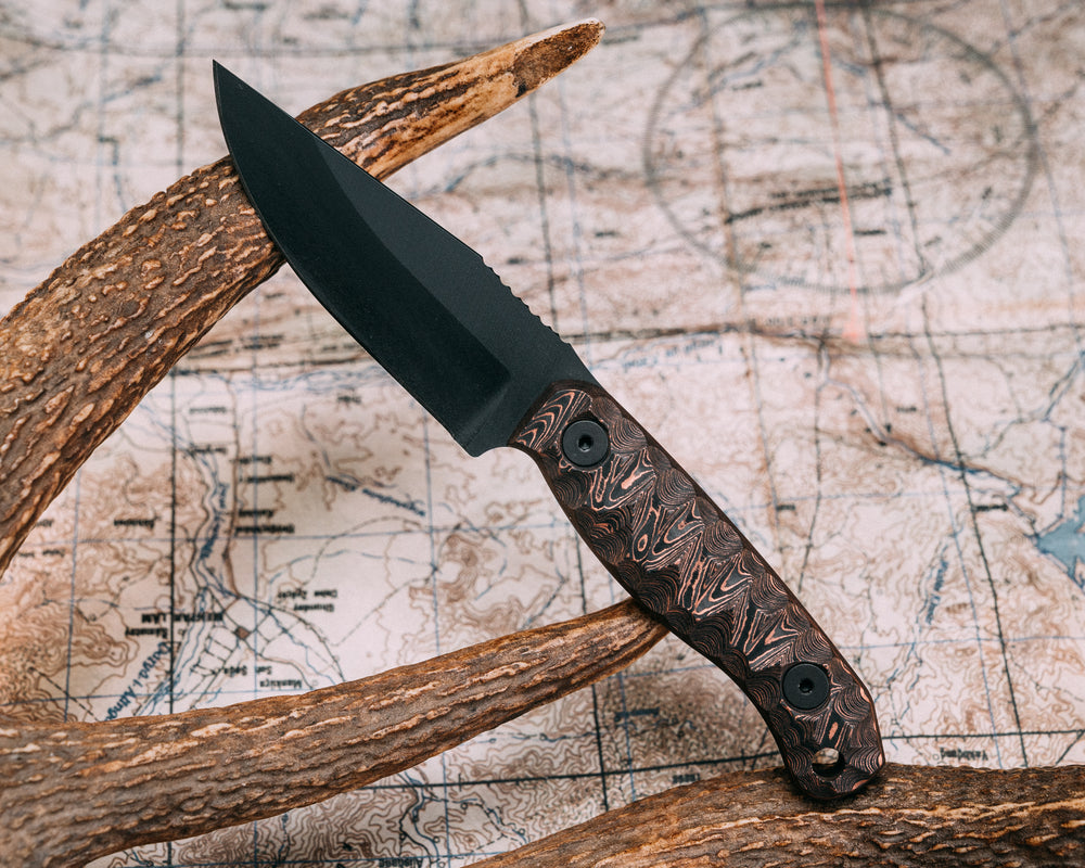 Feather Light - Copper Camo CF, Armor Black Cerakote, Allen Bolts, Chaos Grip.
