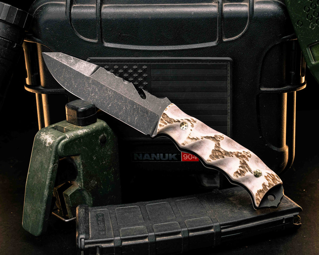 Notched Wire Cutter Breacher Gen 3- Elk Antler, Mosaic Pins, Textured Grip