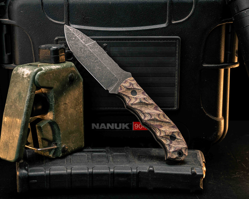 Disaster Cub Gen 3- Python Canvas Micarda, CF Pins, CF Lanyard Pin, Textured Grip