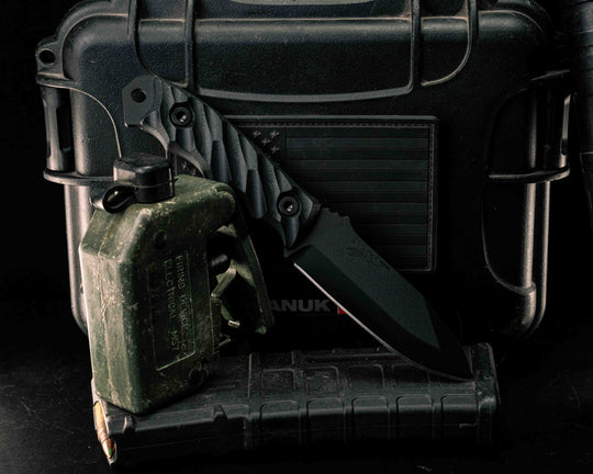 Disaster Jr- Black G10, DLC (Diamond Like Coating), Allen Bolts, Textured Grip