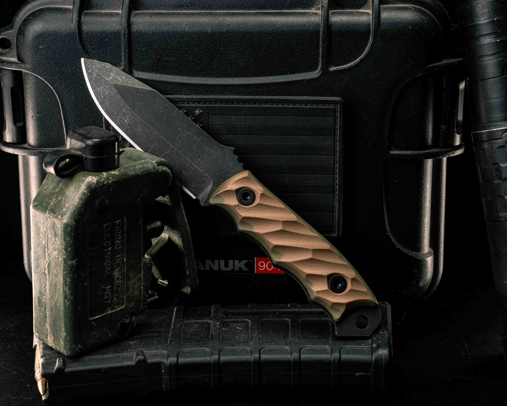 Disaster Jr- Coyote/OD Green G10, Allen Bolts, Textured Grip