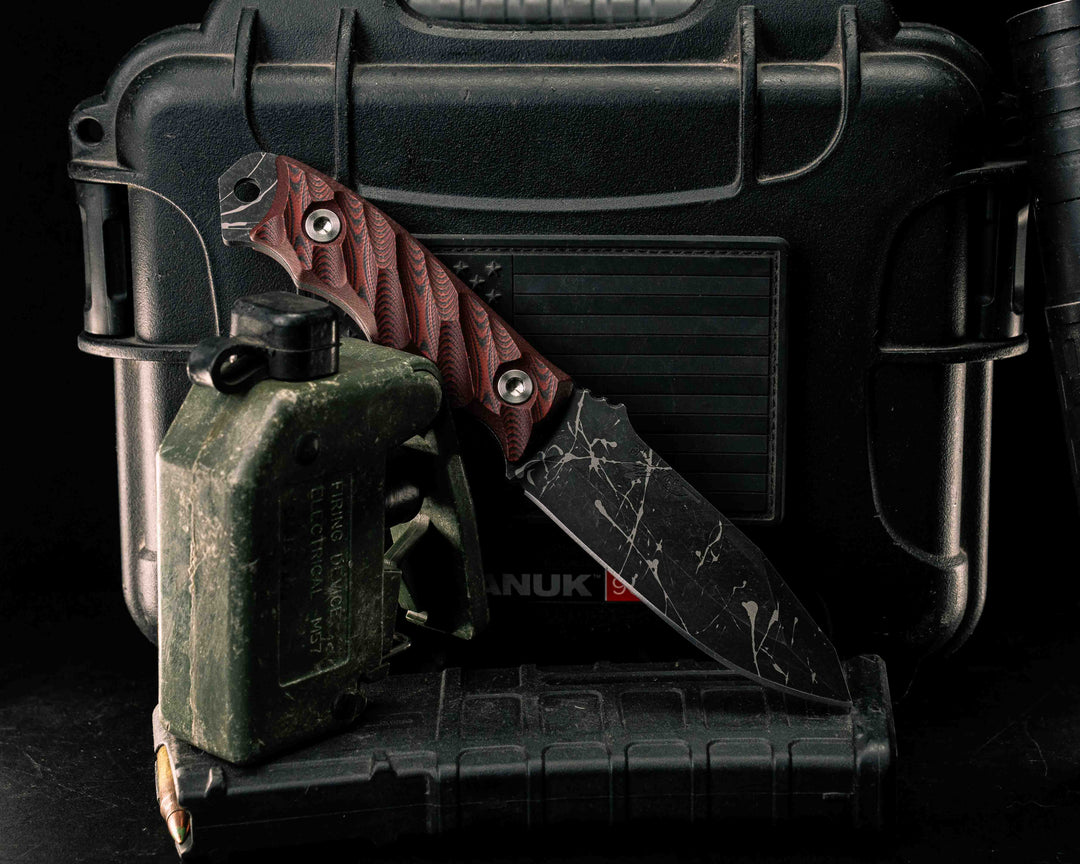 Disaster Jr- Red/Black G10, Allen Bolts, Textured Grip