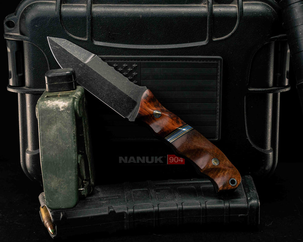 Disaster Jr Gen 3- Snakewood, Black G10, Brass, Blue G10 and Aluminum Split, Hawaiian Curly Koa, Mosaic Pins, Aluminum Lanyard Pin, Textured Grip