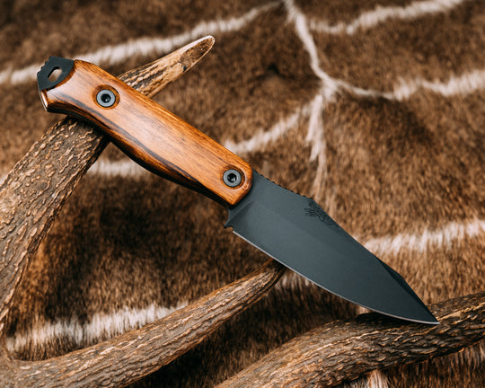 Field Knife - Desert Ironwood, Armor Black Cerakote, Allen Bolts, Smooth Grip