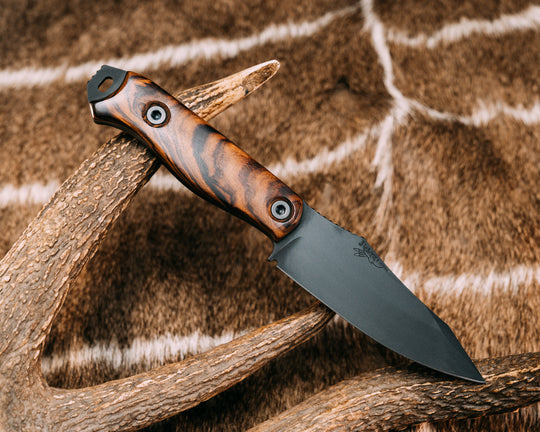 Field Knife - Desert Ironwood, Armor Black Cerakote, Allen Bolts, Smooth Grip