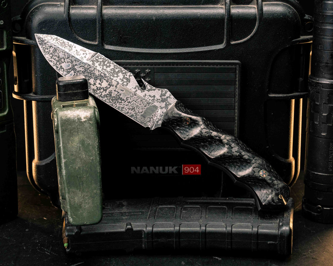 Notched Wire Cutter Breacher Gen 3- Carbon Fiber, Mosaic Pins, Textured Grip