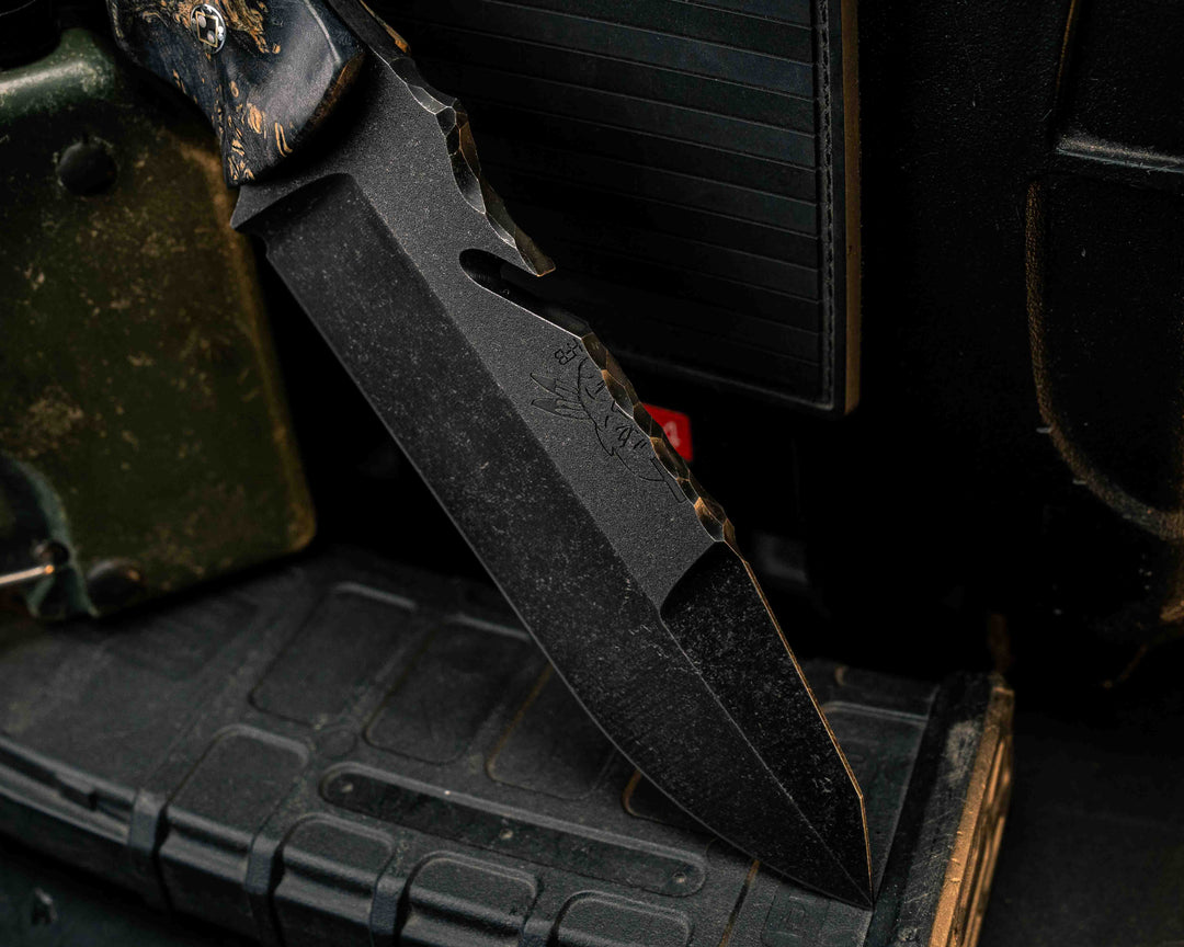 Notched Wire Cutter Breacher Gen 3- Dyed Buckeye Burl, Mosaic Pins, Textured Grip
