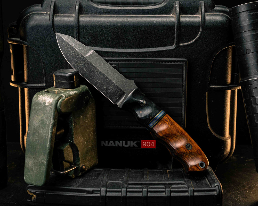 Disaster Jr Gen 3- Dyed Maple, Black G10, Brass, Blue G10 and Aluminum Split, Desert Ironwood, Mosaic Pins, Aluminum Lanyard Pin, Textured Grip