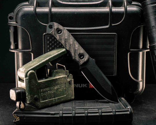 Disaster Cub- Black Canvas Micarta, DLC Coating, Allen Bolts, Textured Grip