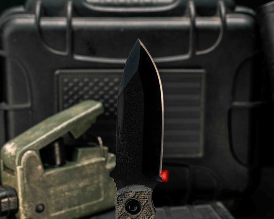 Disaster Cub- Black Canvas Micarta, DLC Coating, Allen Bolts, Textured Grip