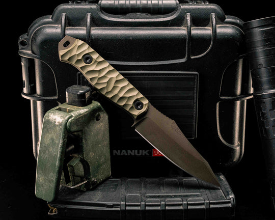 Field Knife- OD Green G10, Midnight Bronze Cerakote, Allen Bolts, Textured Grip