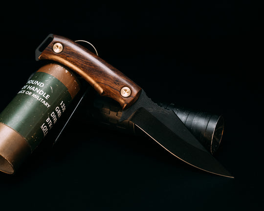 Tosahwi- Desert Ironwood, Armor Black Cerakote, Brass Allen Bolts, Smooth Grip