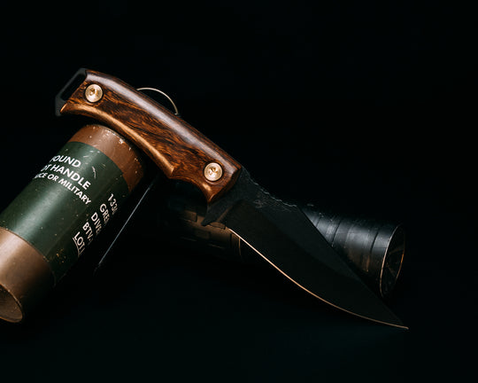 Tosahwi- Desert Ironwood, Armor Black Cerakote, Brass Allen Bolts, Smooth Grip