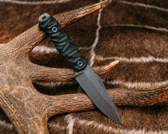 Field Knife - Black Canvas Micarta, Allen Bolts, Chaos Grip