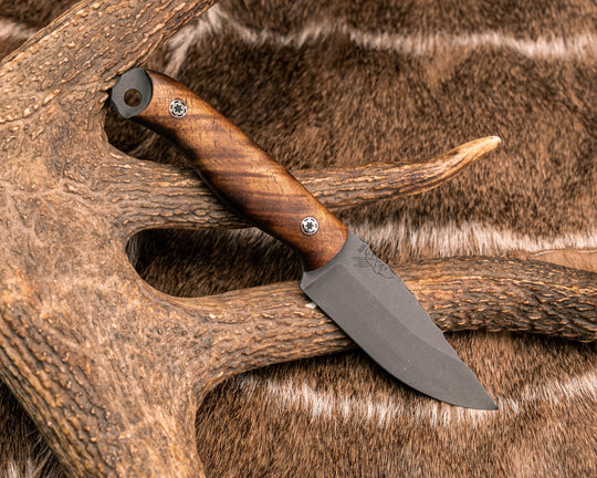 Feather Light- Hawaiian Curly Koa, Mosaic Pins, OD Green, Black and Coyote G10 Liner, Smooth Grip