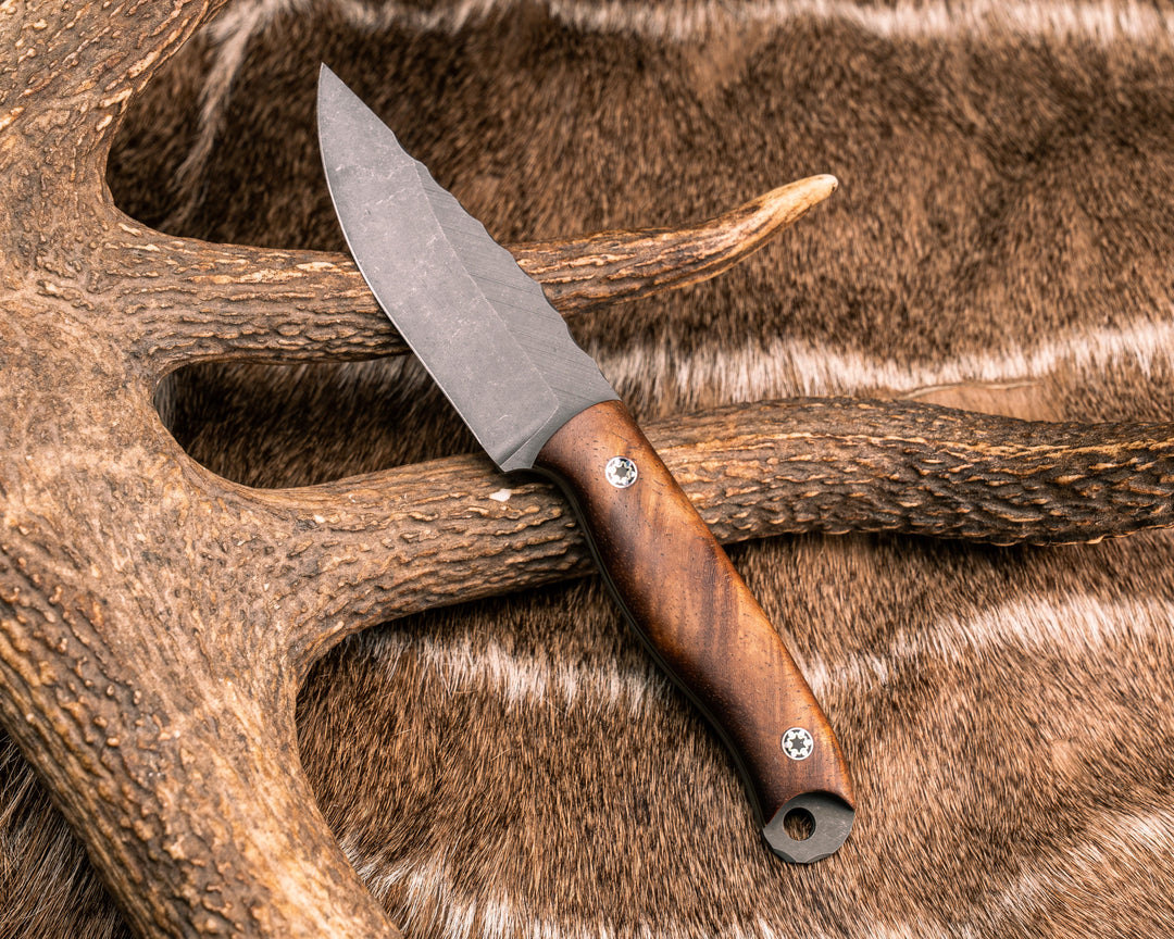 Feather Light- Hawaiian Curly Koa, Mosaic Pins, OD Green, Black and Coyote G10 Liner, Smooth Grip