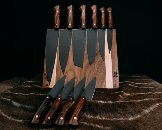 (10 Pcs) Chef Set - Desert Ironwood, Patriot Mosaic Pins, Smooth Grip.