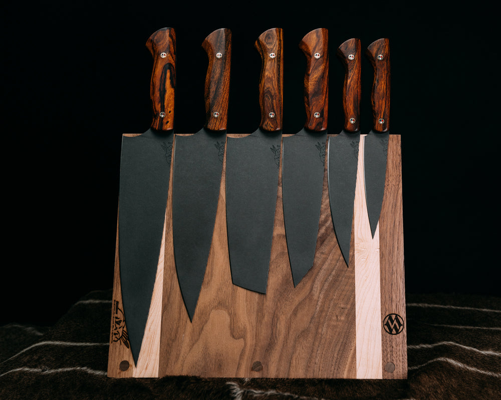 (10 Pcs) Chef Set - Desert Ironwood, Patriot Mosaic Pins, Smooth Grip.