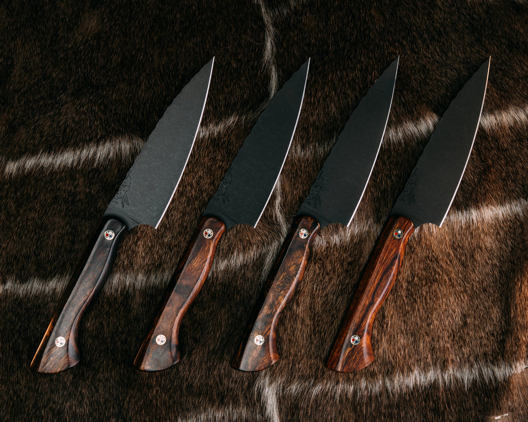 (10 Pcs) Chef Set - Desert Ironwood, Patriot Mosaic Pins, Smooth Grip.