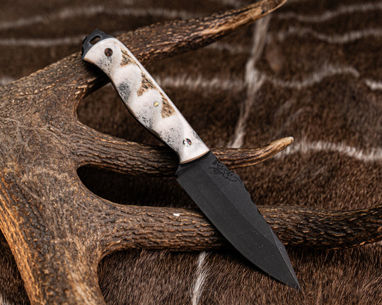 Field Knife (CruWear) - Mosaic Pins, 1/8" Brass Pin, Grooved Grip