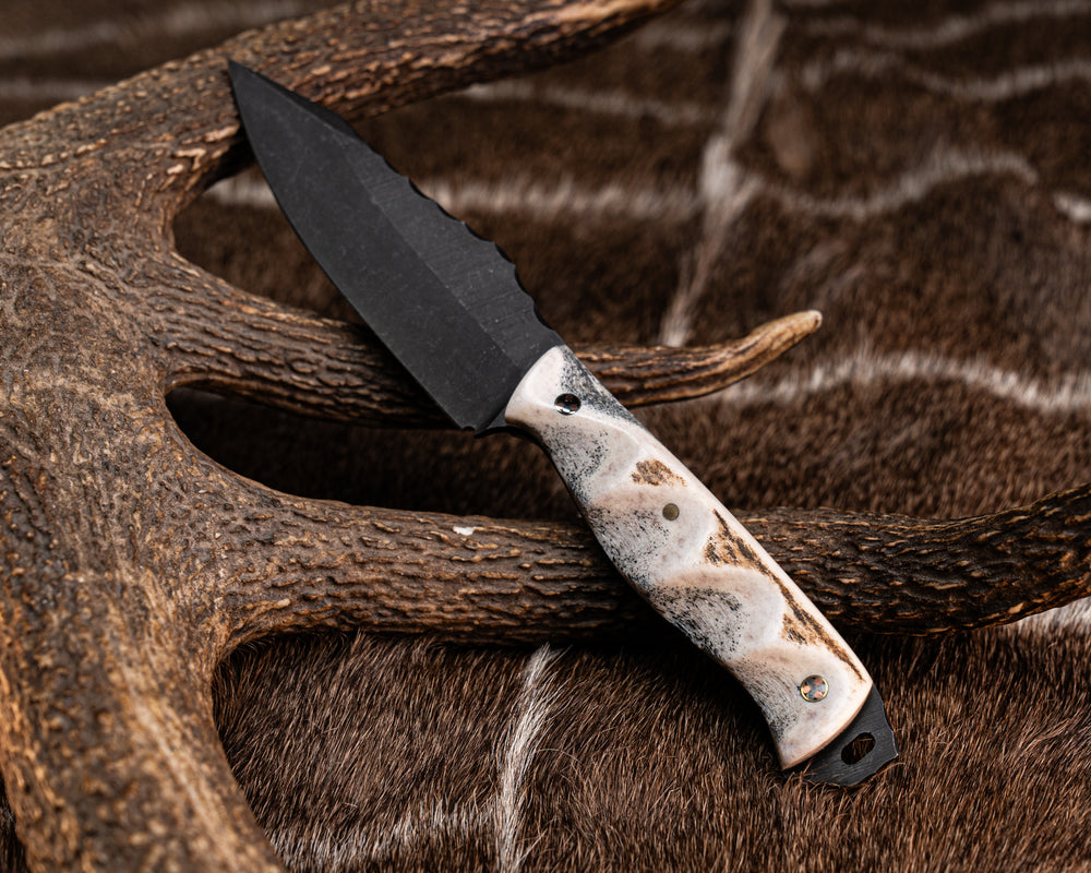 Field Knife (CruWear) - Mosaic Pins, 1/8" Brass Pin, Grooved Grip