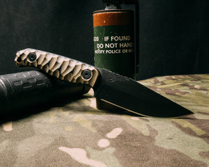 Feather Light - 3 layered OD green and black G10, Armor Black cerakote, allen bolts, chaos grip