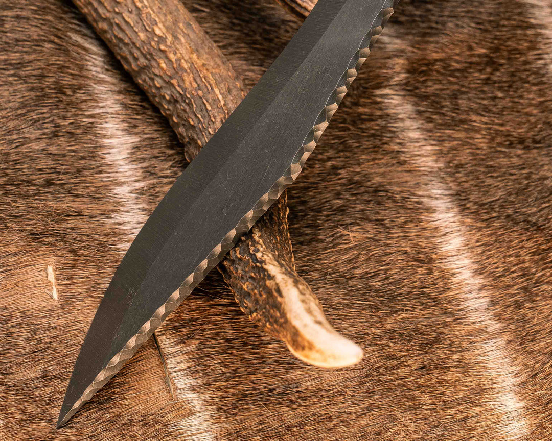 Kukri- Black Burlap Micarta, Copper and Black G10 Pin Striping, Natural Canvas Micarta and Black Burlap Micarta Split, Mosaic Pins, Textured Grip